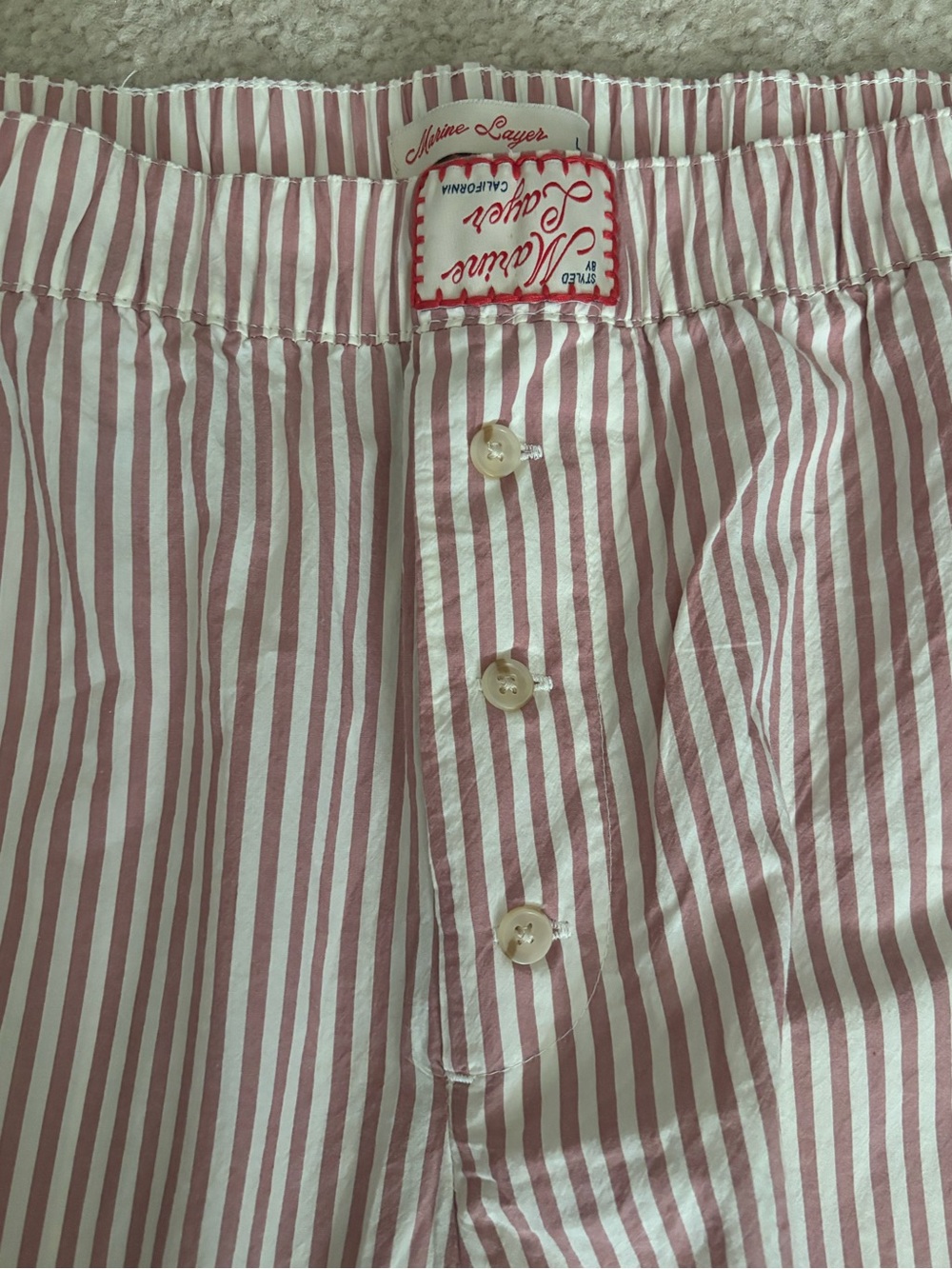 Marine Layer Pink and White Striped Straight-Leg Pants - Picture 4 of 6